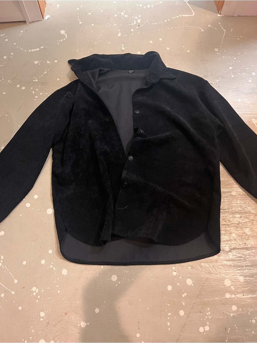 SHEIN Black Corduroy Shirt Jacket